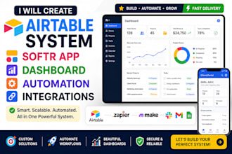 create airtable system, softr app, dashboard, automation and integrations