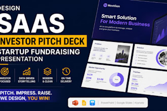 design saas investor pitch deck, startup fundraising presentation