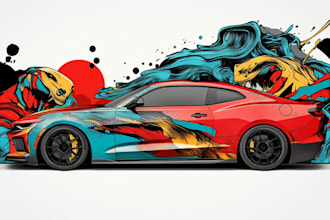 create car wrap design, racing car wrap design