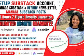 setup substack account, manage substack beehiv newsletter, manage substack post