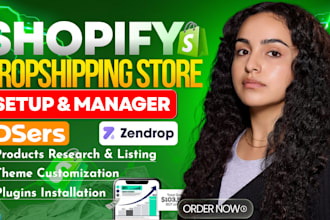 setup shopify dropshipping store, manage shopify store