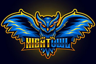 make cool owl mascot logo design with business service