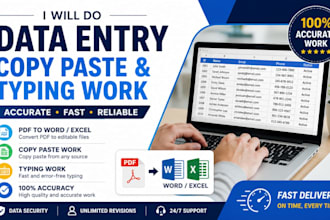 do data entry, copy paste and typing work