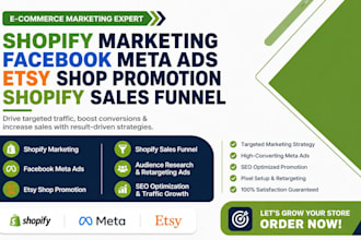 set up shopify marketing, facebook meta ads to boost shopify store sales