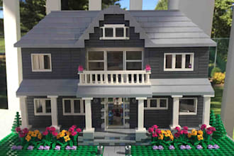 model 3d lego design moc, lego car, house, bike with manual pdf xml part list