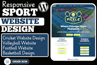 design modern badminton website pickleball website golf site basketball website