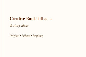 create unique book titles and story ideas for your book