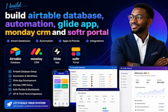 build airtable database automation glide app monday crm softr portal webapp