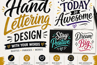 make a hand lettering design with your words
