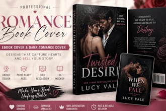 design romance book cover, ebook cover, and dark romance cover