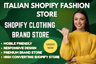 design shopify italian fashion website clothing store clothing brand store