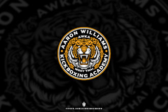 professional jiu jitsu logo or emblem for martial arts academy