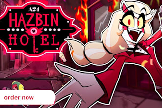 draw your hazbin hotel or helluva boss oc in vivziepop style