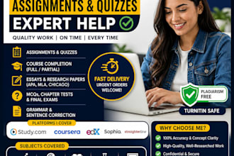 be your tutor for study com assignments and courses
