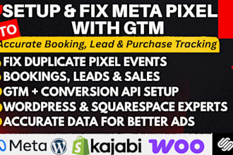 set up facebook meta pixel tracking wordpress squarespace custom website gtm api