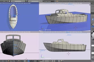 create high quality 3d model of yacht or boat