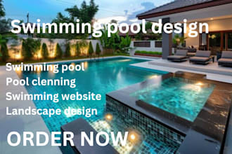 design swimming pool, patio, rooftop, backyard and complete landscape design