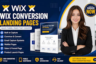 design wix conversion landing page funnel page product launch page waitlist page