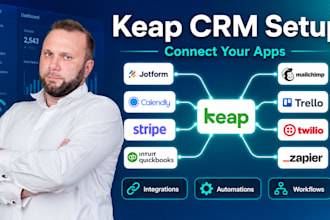 setup keap CRM jotform calendly stripe quickbooks mailchimp trello twilio zapier