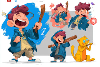 create vector character and mascot illustrations