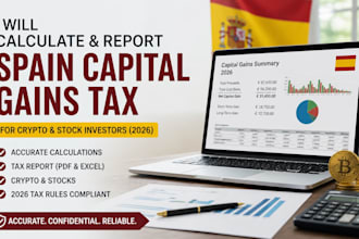 calculate and report spain capital gains tax for crypto and stock investors