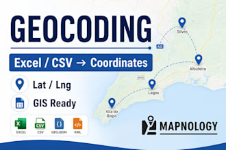 geocode excel or CSV address data for gis