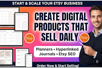 design etsy digital planner, hyperlinked journal, etsy SEO