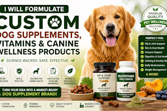 formulate custom dog supplements, vitamins, and canine wellness products