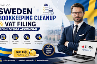 do sweden bookkeeping cleanup and vat filing using visma eekonomi