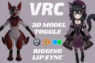 do custom vrchat avatar anime vrc avatar  furry 3d model