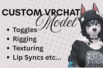 create rig 3d vrchat or v tuber model vrc furry character nsfw vr character