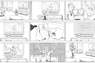 design bold and easy to read storyboard for comics, ads