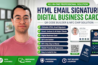 design clickable HTML email signature for gmail business card outlook signature
