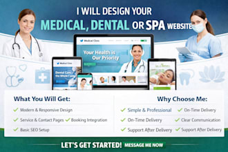 design medical spa website, medical website, dentist website, home care website