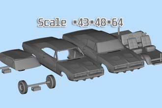 3d scale car model, miniature car, resin car model, printable car, car stl file