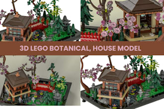 design 3d lego model lego botanical tree design lego house lego car, technic