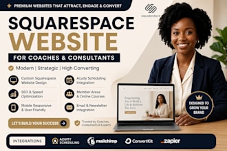 redesign coaching squarespace sites, SEO, member areas and acuity setup