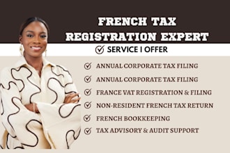 do france vat registration, french tax filing ,french bookkeeping tax return tva