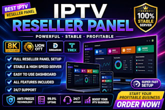 setup reseller panel ,strong 8k, lion ott, dream4k, tivione ,trex panel