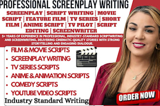 create engaging film scripts, screenplay, tv series scripts