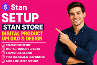 setup stan store digital product stan store product upload stan store design