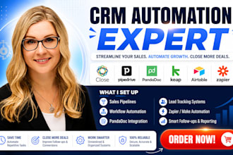 setup close io crm automations sales pipelines pipedrive panadoc keap airtable