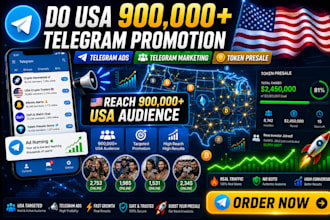 do USA 900,000 telegram promotion telegram ads telegram marketing token presale