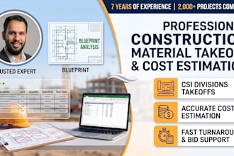 do construction cost estimation and martial take off