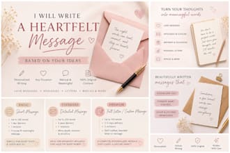 write a heartfelt message, letter, or text based on your ideas
