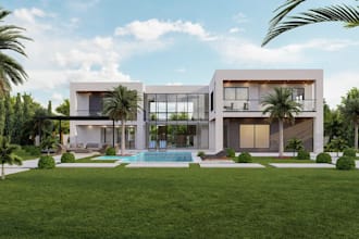 design luxury modern villa,contemporary tropical backyard oasis,landscape garden