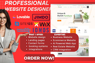 build website on wix, site123 website, jimdo, ionos, duda website, loveable ai