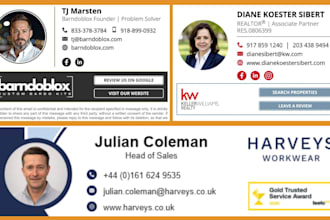 clickable HTML email signature for gmail, outlook, apple mail, iphone, qr code