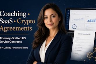 draft a USA coaching saas crypto or professional service agreement a US attorney