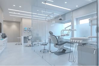 design commercial  clinic  dental office design floorplan and 3d rendering